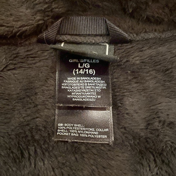 North face girls black fleece jacket - Picture 4 of 7